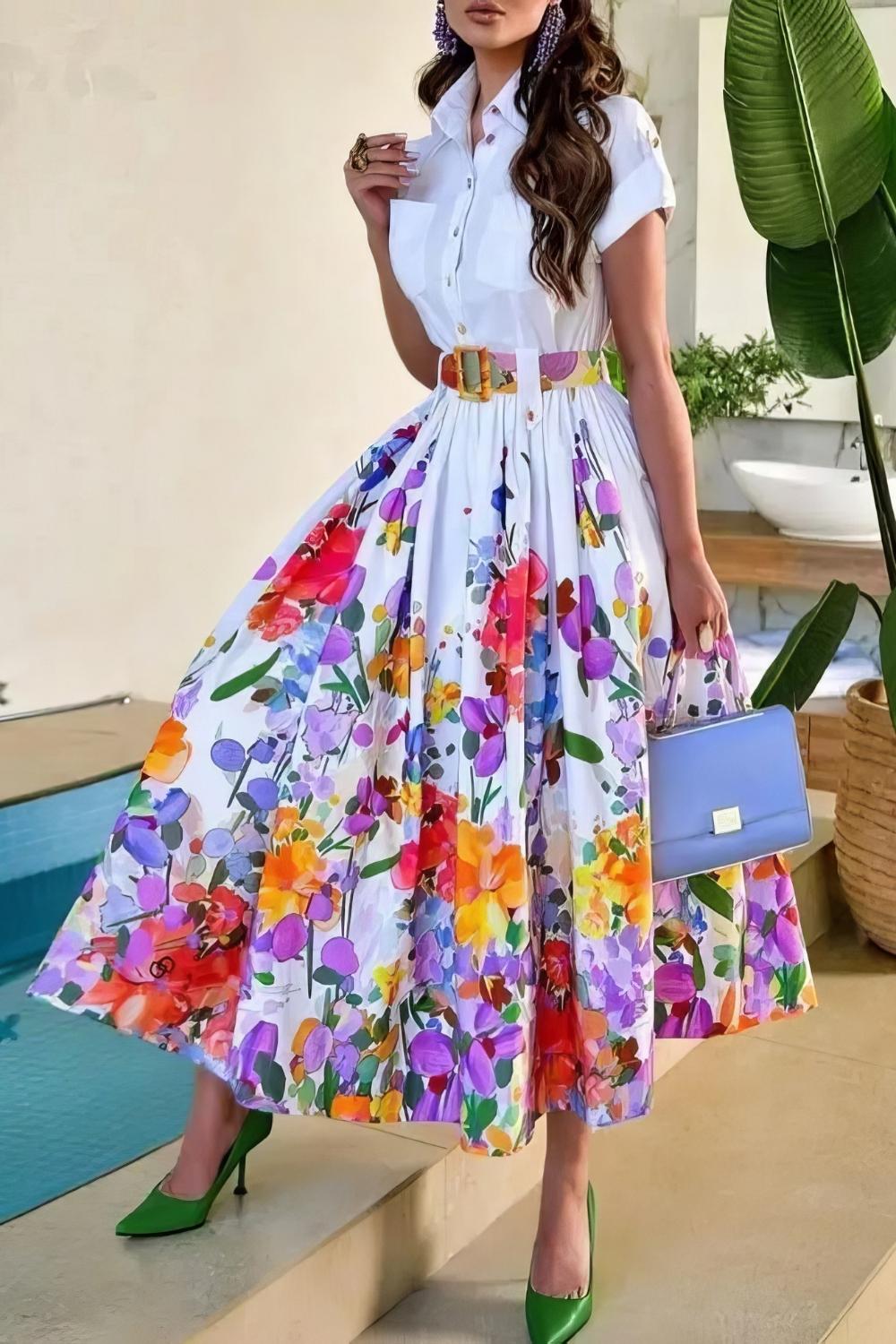 Robe Chemise Fleurie