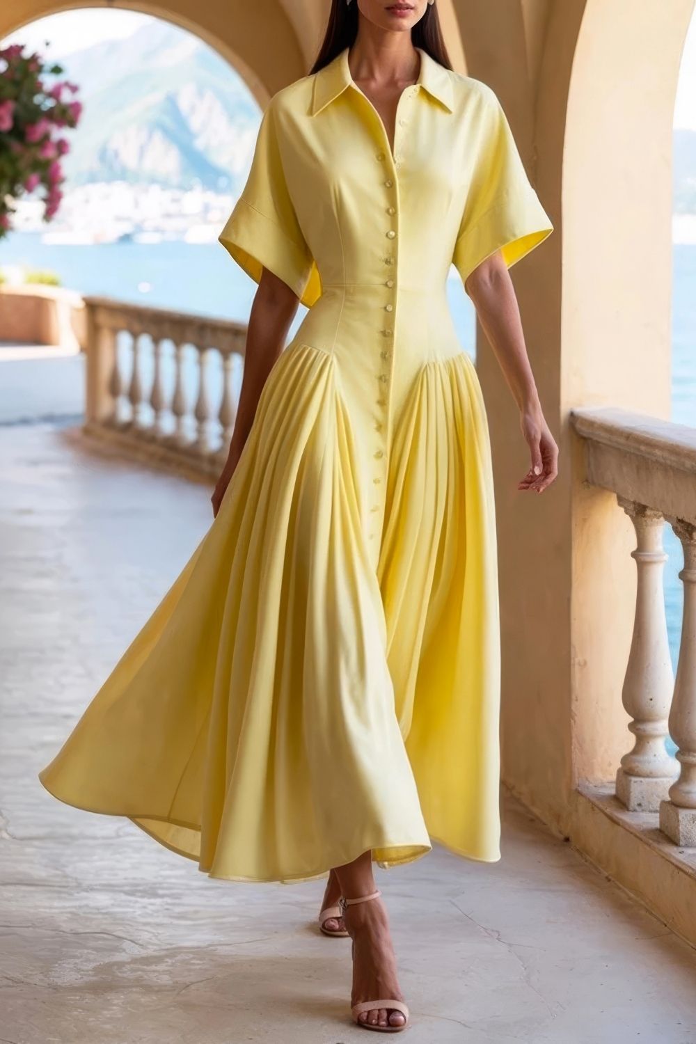 Robe Chemise Jaune Tendance
