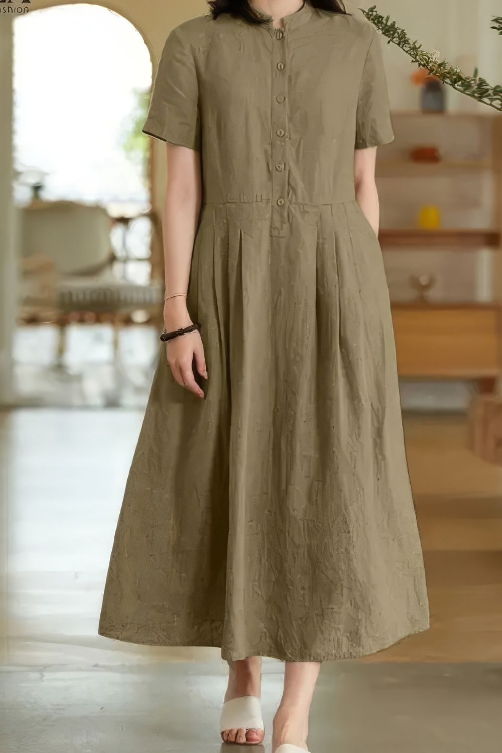 Robe Chemise Lin Longue