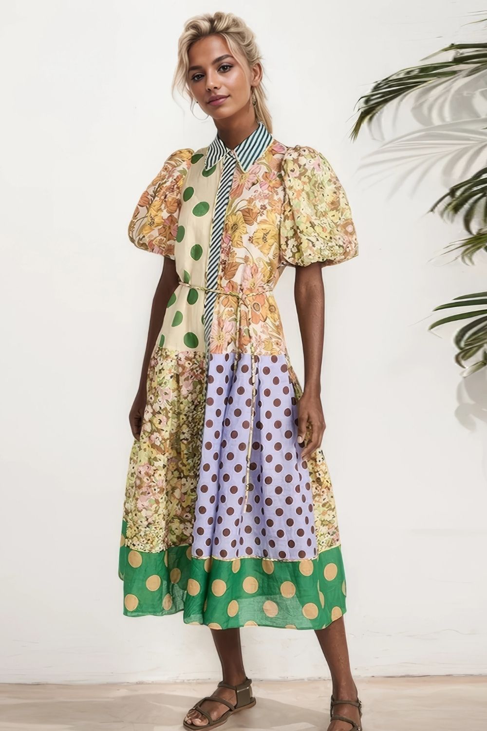 Robe Chemise Vintage Patchwork