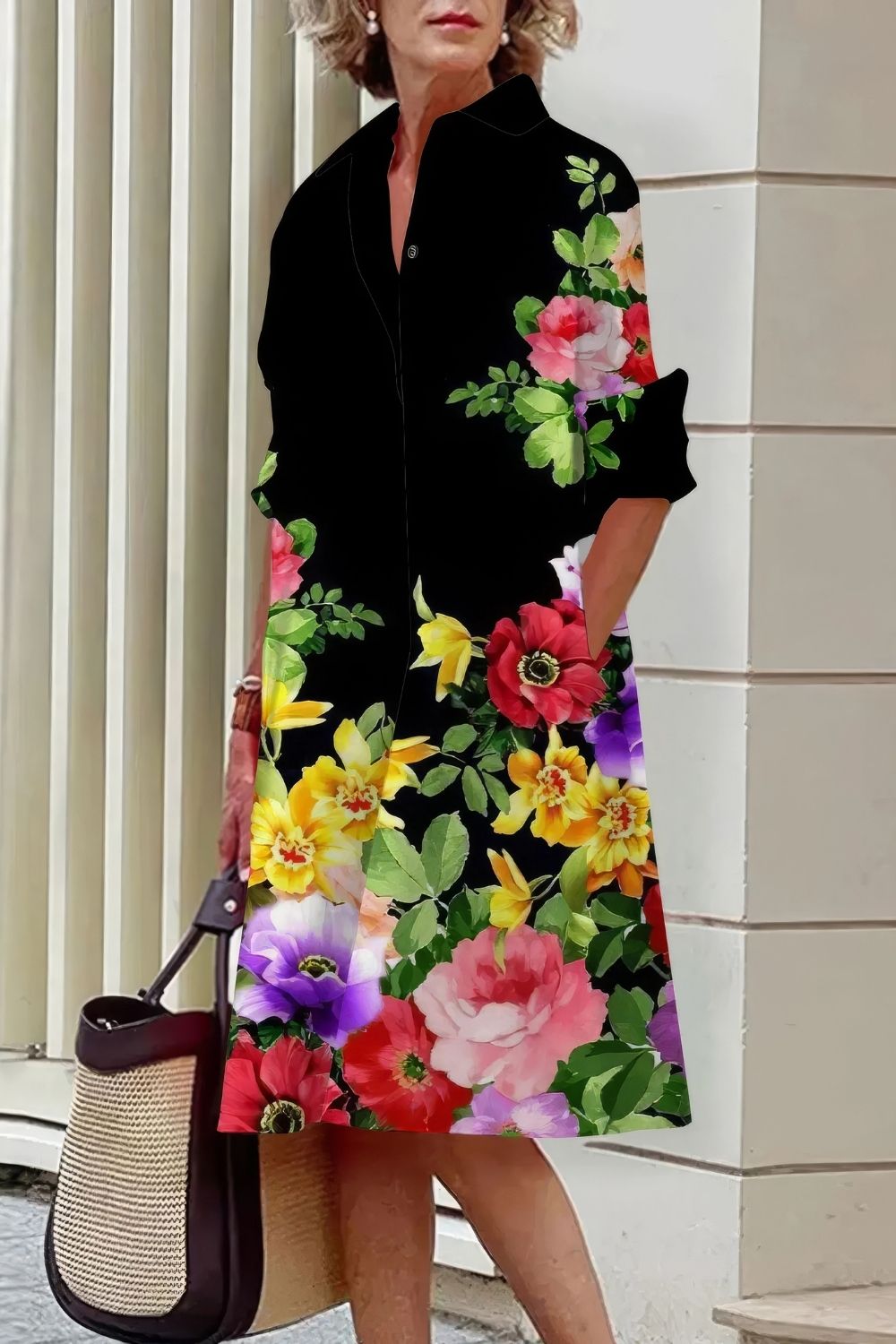 Robe Chemise à Fleurs