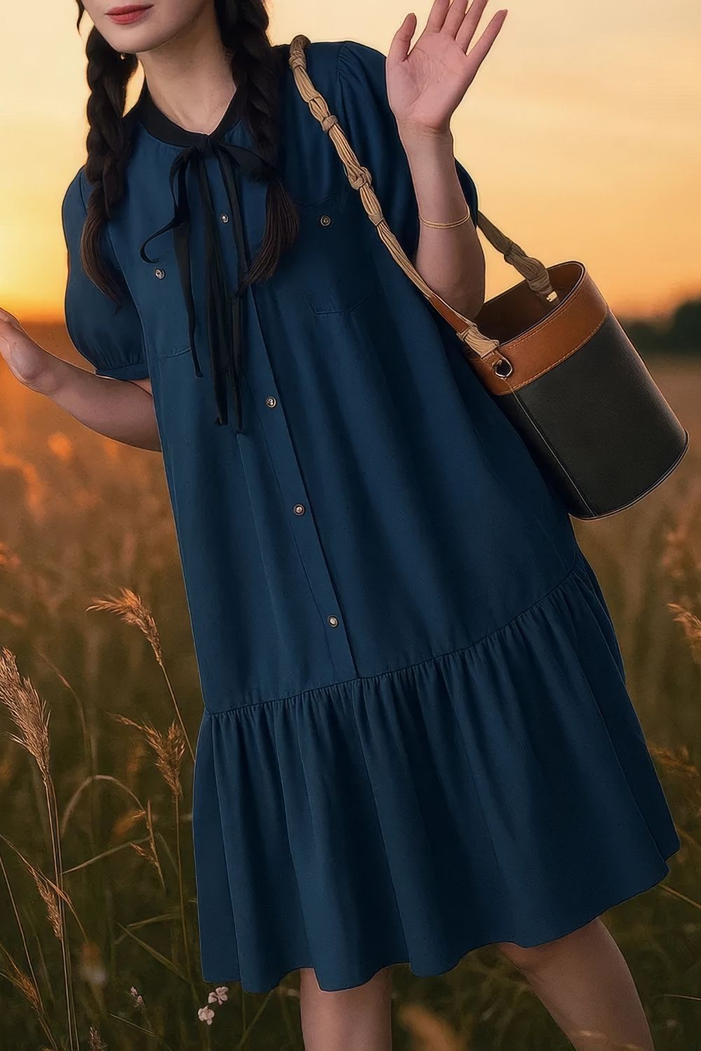 Robe Chemise à Volant
